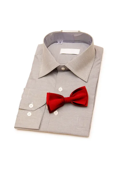 Overhemd en stropdas geïsoleerd op de witte — Stockfoto