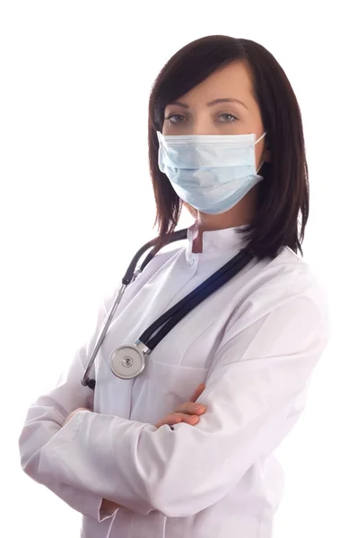 Medico femminile isolato sul bianco — Foto Stock