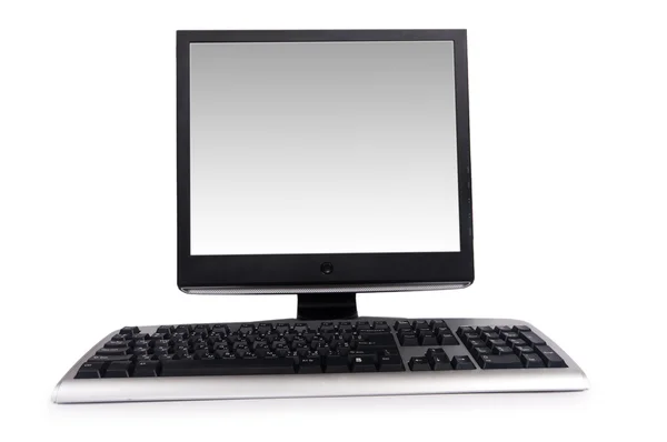 Komputer desktop diisolasi pada warna putih — Stok Foto
