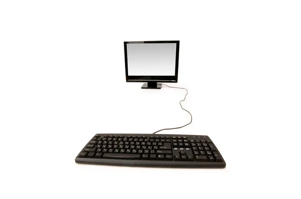 在白色孤立的个人计算机 — 图库照片