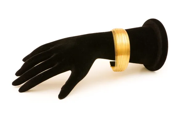 Gold bracelet isolated on the white — Stock Photo, Image