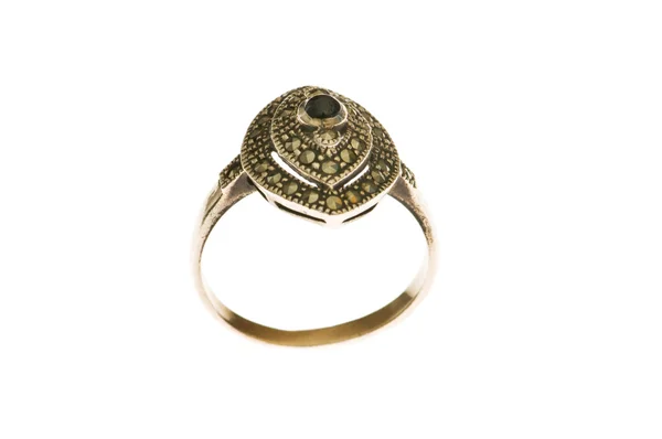 Elszigetelt a fehér arany gyűrű — Stock Fotó