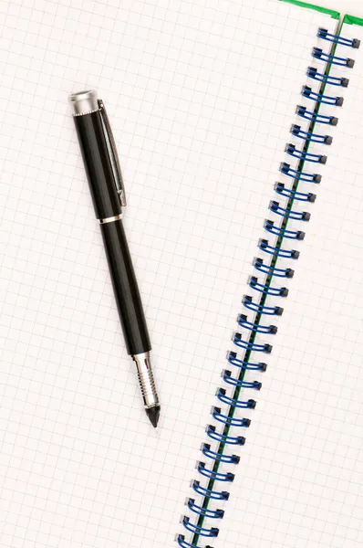 Gros plan du stylo à encre sur le papier — Photo