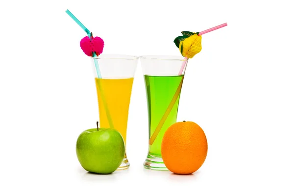 Orange and apple cocktail isolated — Stock Photo, Image