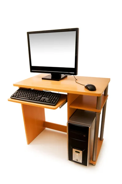 Calculator și birou izolat — Fotografie, imagine de stoc