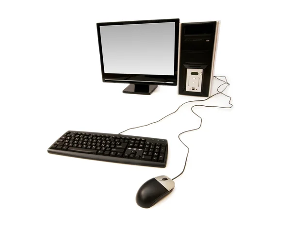 Personal Computer isoliert auf der weißen — Stockfoto