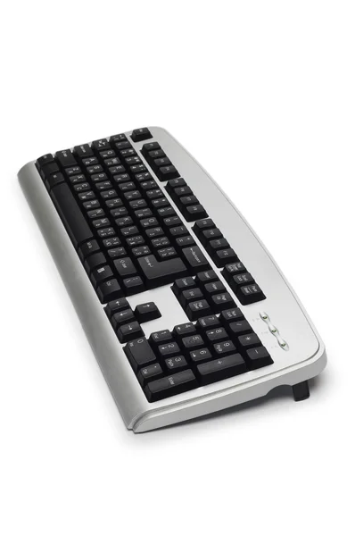 孤立在白色的银色键盘 — 图库照片