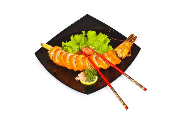 Sushi és elszigetelt rák — Stock Fotó