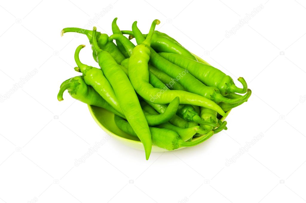 Green peppers isolated