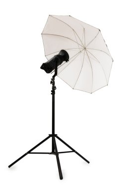 White studio umbrella isolated clipart