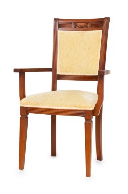 ahşap sandalye üzerinde beyaz izole