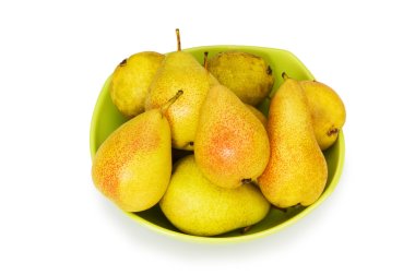 Plate full of pears isolated clipart