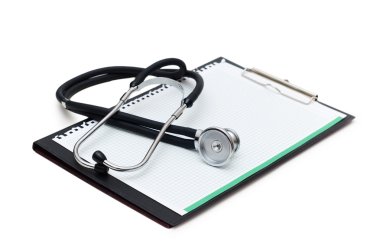 Stethoscope on the binder isolated clipart