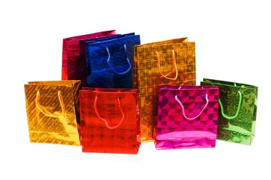 Colorful bags isolated on the white