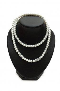 Pearl necklace isolated on the white clipart