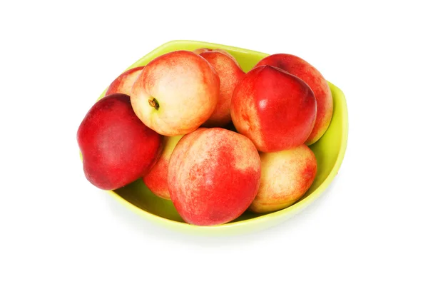 Red nectarines isolated on the white — Stock Photo, Image