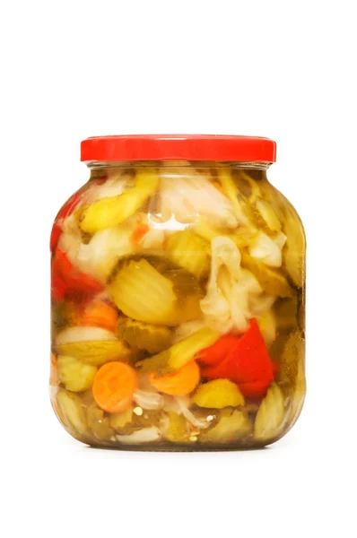 Pickles jar isolated on the white — Stock Photo, Image