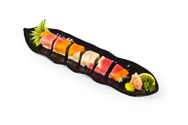 stock image Sushi plate isolated on the white