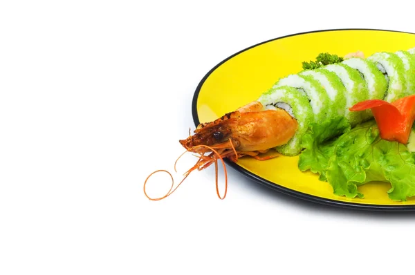 Sushi a krabí izolovaných na bílém — Stock fotografie