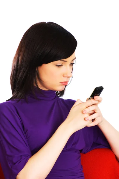 Close up de mulher falando no celular — Fotografia de Stock