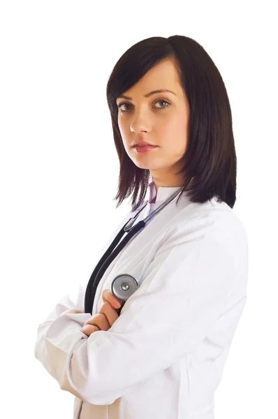 Ženský lékař izolovaných na bílém — Stock fotografie