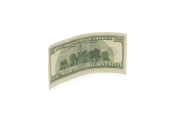 Sto dolarů bankovek, samostatný — Stock fotografie