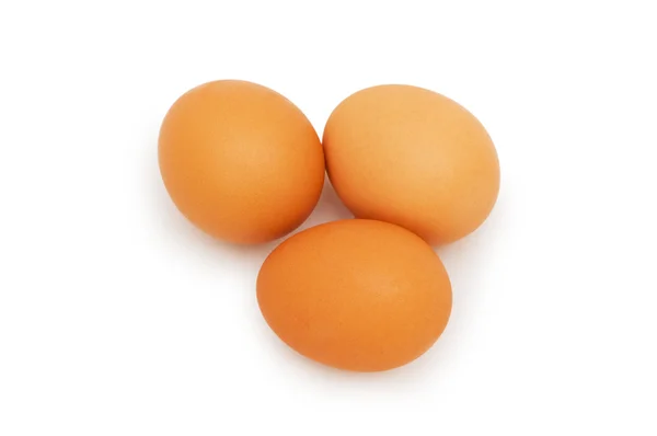 Gruppo di uova isolate sul bianco — Foto Stock