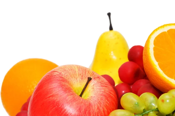 Різні барвисті фрукти організовані — стокове фото