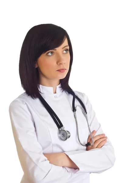 Ženský lékař izolovaných na bílém — Stock fotografie