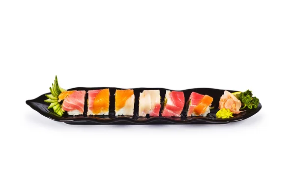 stock image Sushi plate isolated on the white