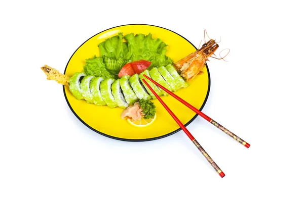 Sushi i Krab na białym tle — Zdjęcie stockowe