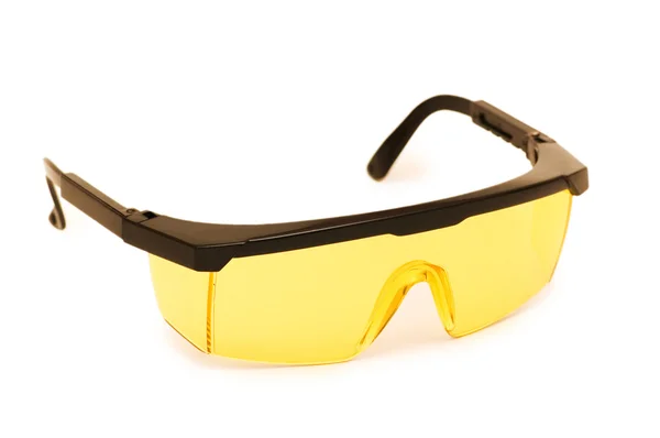 Óculos de segurança isolados no branco — Fotografia de Stock