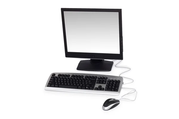 Masaüstü bilgisayar üzerinde beyaz izole — Stok fotoğraf