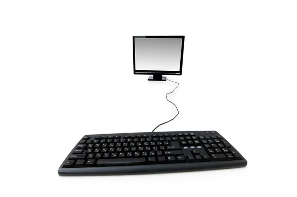 Masaüstü bilgisayar üzerinde beyaz izole — Stok fotoğraf