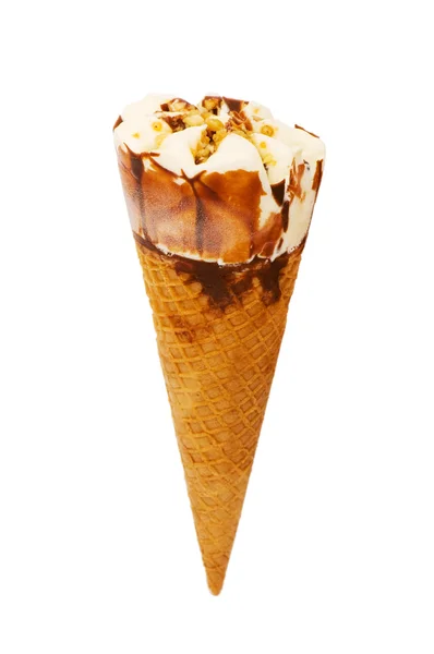 Cone de sorvete isolado no branco — Fotografia de Stock