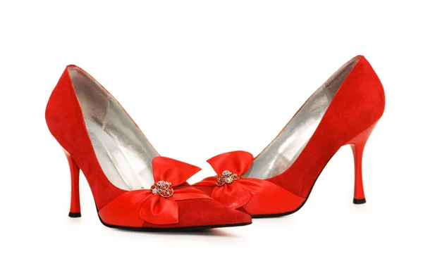 Zapatos rojos aislados en el blanco — Foto de Stock
