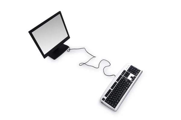 개인용 컴퓨터는 흰색 절연 — 스톡 사진
