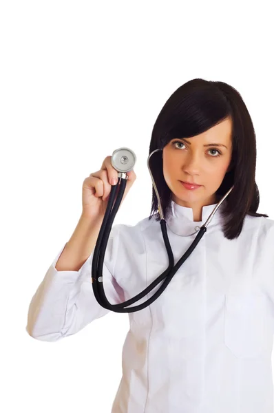 Kvinnliga läkare isolerat på vita — Stockfoto