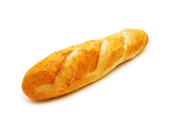 Frans stokbrood geïsoleerd op de witte — Stockfoto