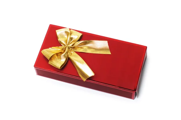 Κόκκινο giftbox απομονωμένη στο λευκό — Φωτογραφία Αρχείου