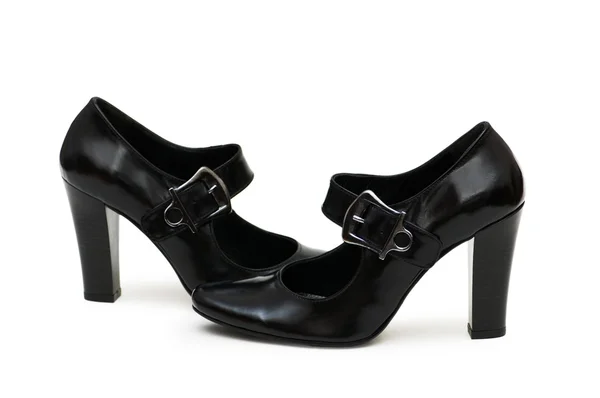 Sapatos pretos isolados no branco — Fotografia de Stock