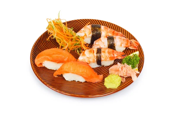 stock image Sushi plate isolated on the white