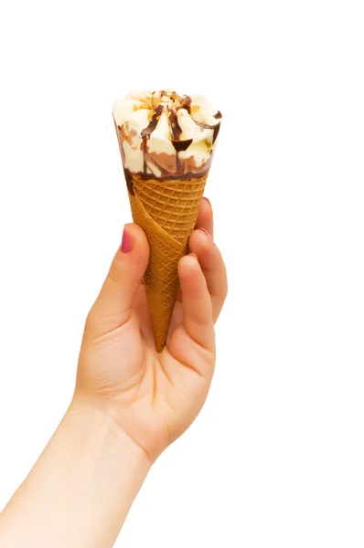 Kužel zmrzliny izolovaných na bílém — Stock fotografie