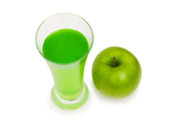 녹색 사과 고립 된 주스 — 스톡 사진