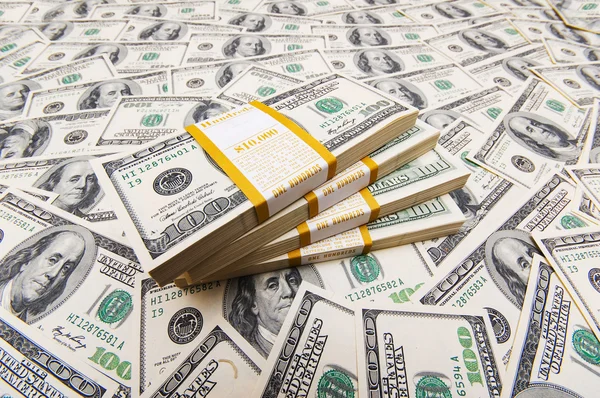 Background with many american dollars — Stock Photo, Image