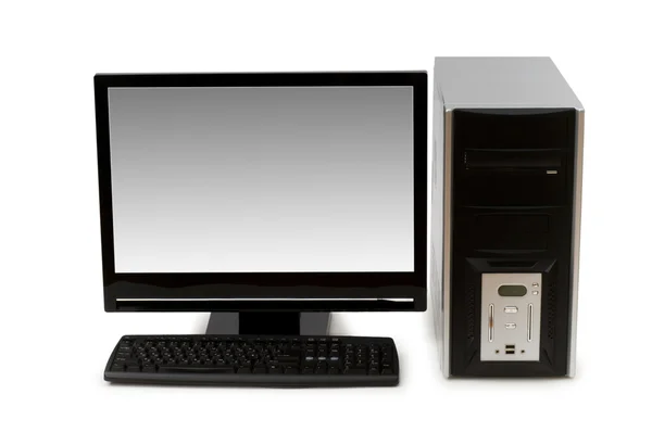 Компьютер с плоским экраном — стоковое фото