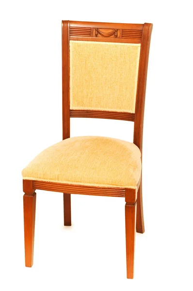 Cadeira de madeira isolada no branco — Fotografia de Stock