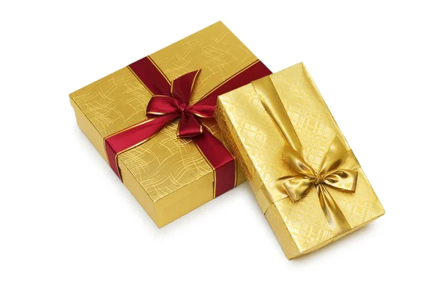 Two giftboxes isolated on the white — Stock Photo, Image