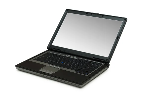 Laptop prata isolado no branco — Fotografia de Stock