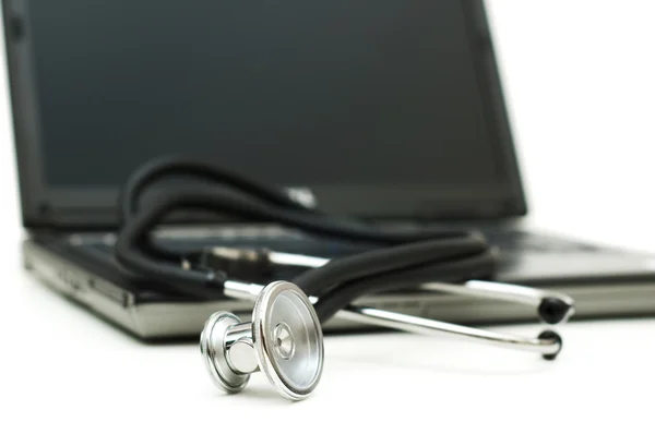 Stetoskop och laptop illustrerar — Stockfoto